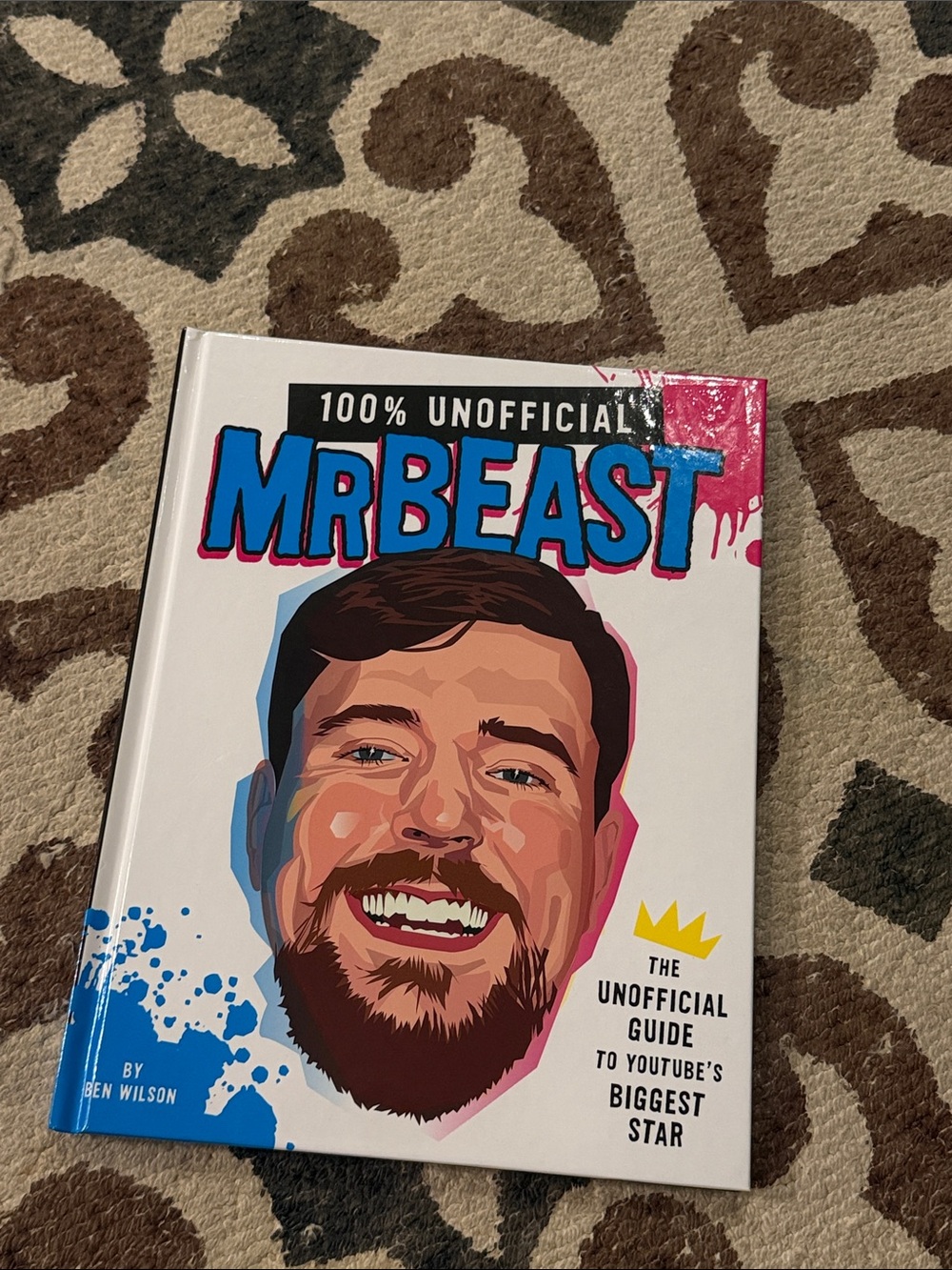 MrBeast Unofficial Guide Hardcover Book - White with Blue and Pink Accents